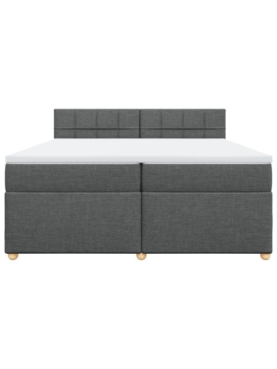 Box spring postel s matrací tmavě šedá 200x200 cm textil