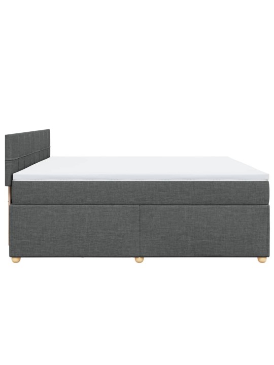 Box spring postel s matrací tmavě šedá 200x200 cm textil