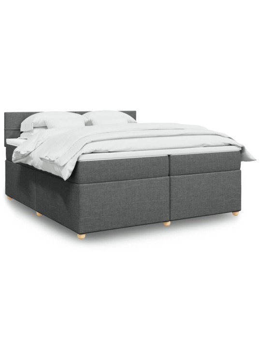 Box spring postel s matrací tmavě šedá 200x200 cm textil