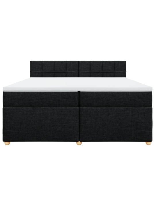 Box spring postel s matrací černá 200x200 cm textil