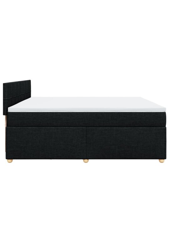 Box spring postel s matrací černá 200x200 cm textil