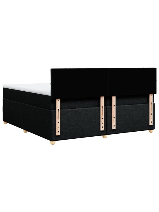 Box spring postel s matrací černá 200x200 cm textil