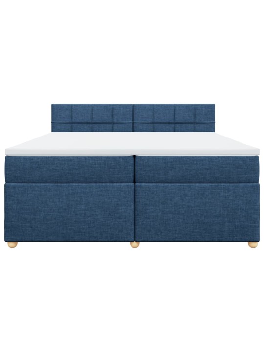 Box spring postel s matrací modrá 200x200 cm textil