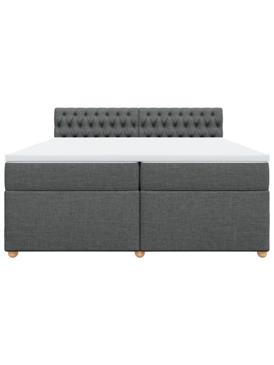 Box spring postel s matrací tmavě šedá 200x200 cm textil