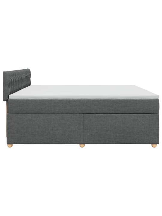 Box spring postel s matrací tmavě šedá 200x200 cm textil