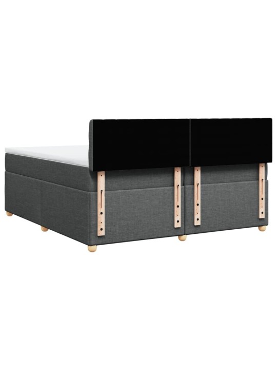 Box spring postel s matrací tmavě šedá 200x200 cm textil