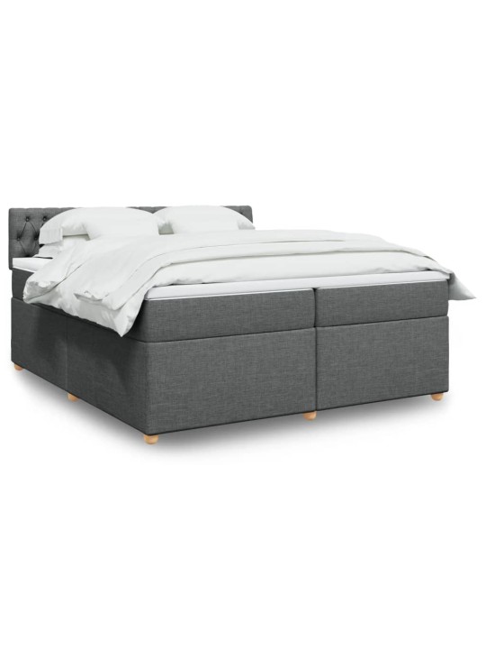 Box spring postel s matrací tmavě šedá 200x200 cm textil