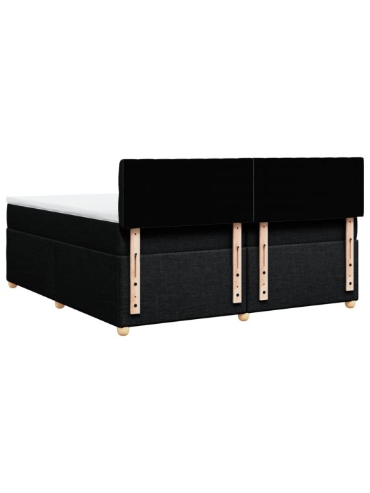 Box spring postel s matrací černá 200x200 cm textil