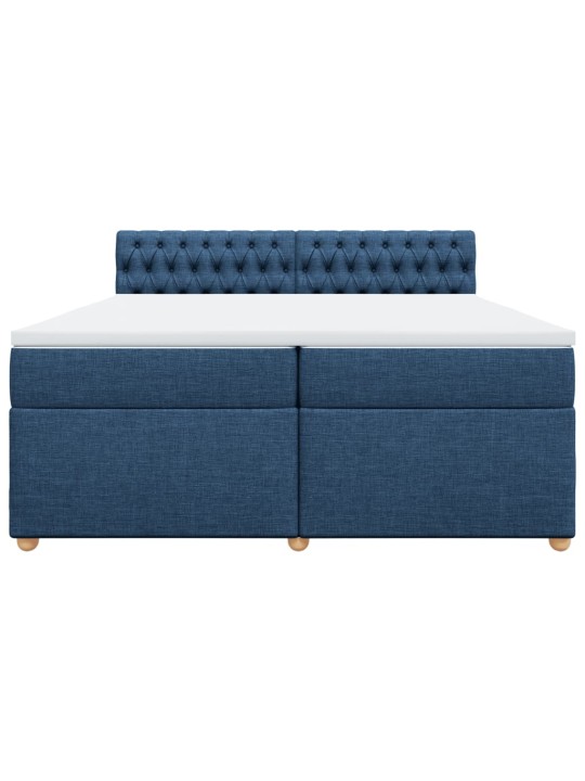 Box spring postel s matrací modrá 200x200 cm textil