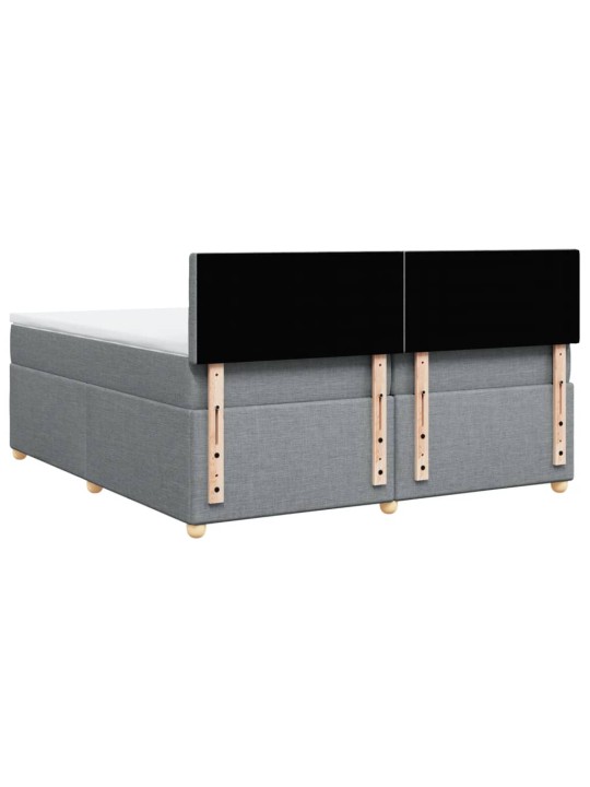 Box spring postel s matrací světle šedá 200 x 200 cm textil