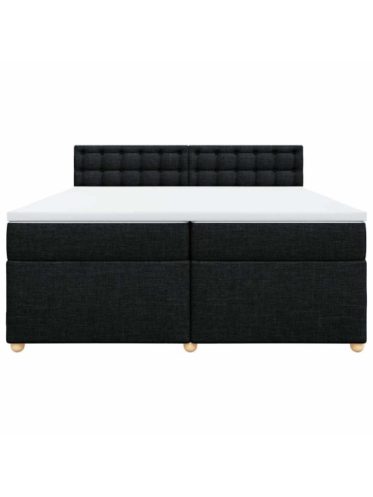 Box spring postel s matrací černá 200x200 cm textil