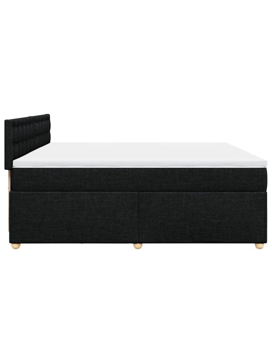 Box spring postel s matrací černá 200x200 cm textil