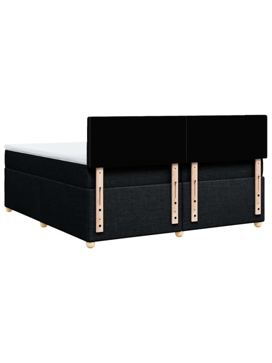 Box spring postel s matrací černá 200x200 cm textil
