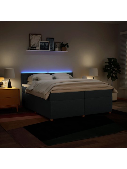 Box spring postel s matrací modrá 200x200 cm textil