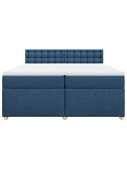 Box spring postel s matrací modrá 200x200 cm textil