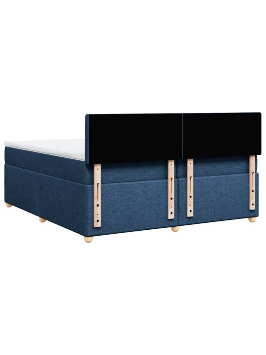 Box spring postel s matrací modrá 200x200 cm textil