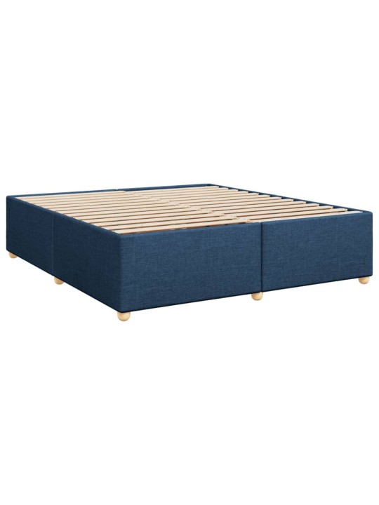 Box spring postel s matrací modrá 200x200 cm textil