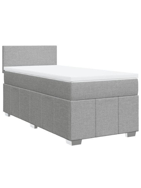 Box spring postel s matrací světle šedá 80 x 200 cm textil