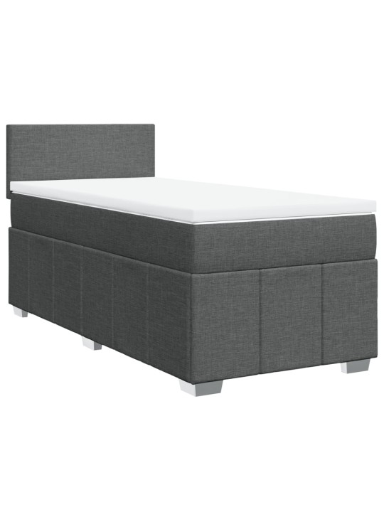 Box spring postel s matrací tmavě šedá 80 x 200 cm textil