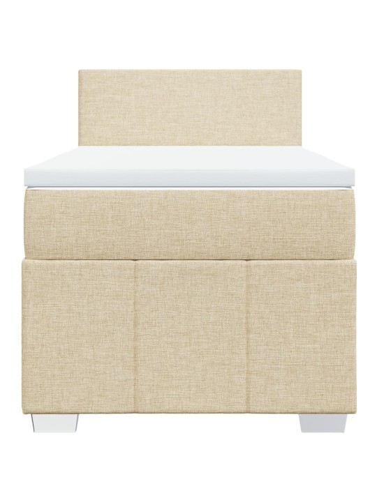 Box spring postel s matrací krémová 80 x 200 cm textil