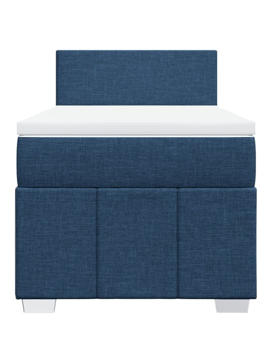 Box spring postel s matrací modrá 80x200 cm textil