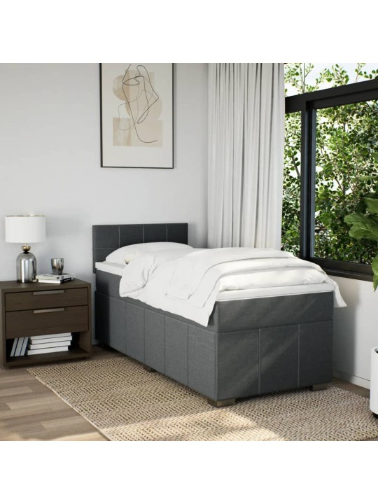 Box spring postel s matrací tmavě šedá 80 x 200 cm textil