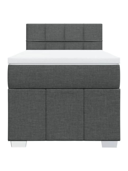 Box spring postel s matrací tmavě šedá 80 x 200 cm textil