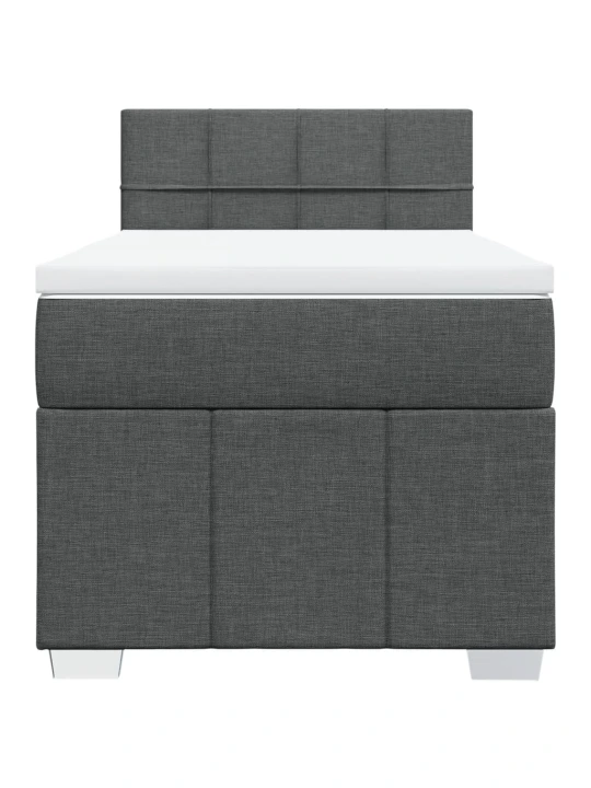 Box spring postel s matrací tmavě šedá 80 x 200 cm textil