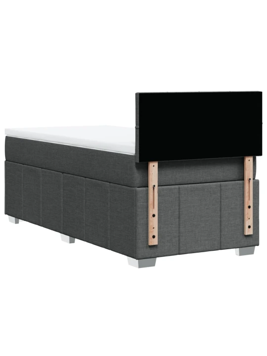 Box spring postel s matrací tmavě šedá 80 x 200 cm textil