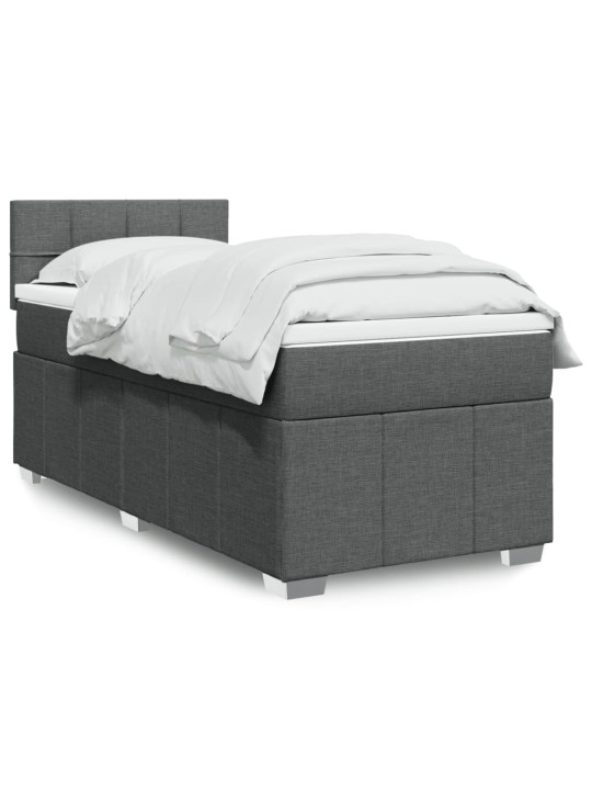 Box spring postel s matrací tmavě šedá 80 x 200 cm textil