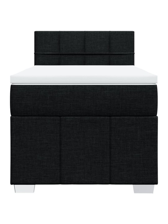Box spring postel s matrací černá 80 x 200 cm textil