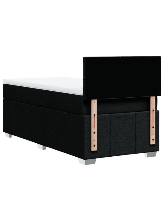 Box spring postel s matrací černá 80 x 200 cm textil
