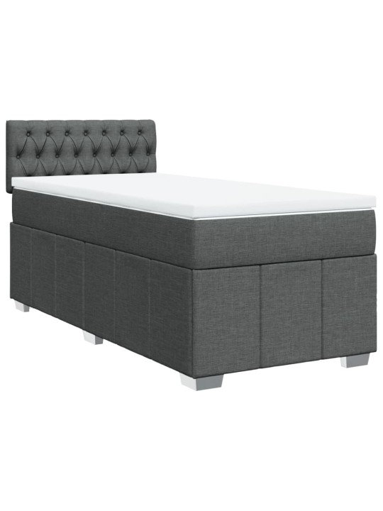 Box spring postel s matrací tmavě šedá 80 x 200 cm textil