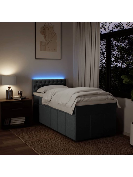 Box spring postel s matrací tmavě šedá 80 x 200 cm textil