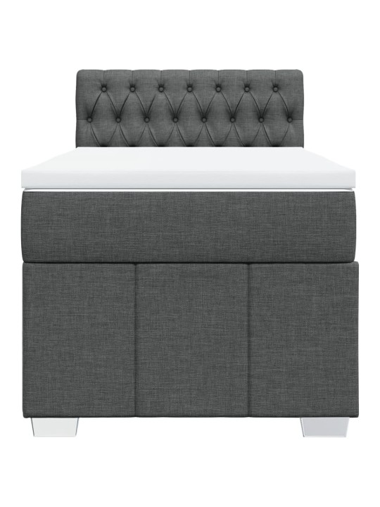 Box spring postel s matrací tmavě šedá 80 x 200 cm textil