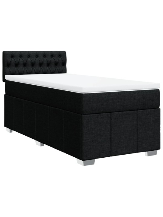 Box spring postel s matrací černá 80 x 200 cm textil