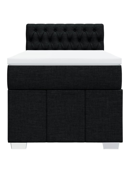 Box spring postel s matrací černá 80 x 200 cm textil