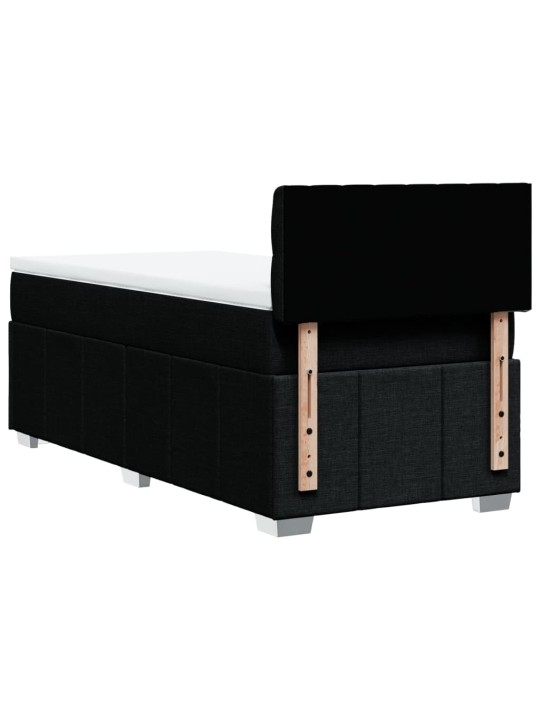 Box spring postel s matrací černá 80 x 200 cm textil