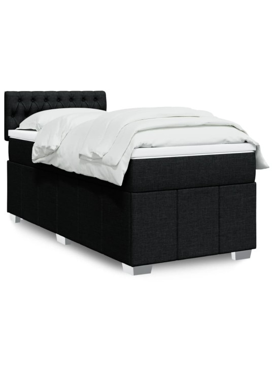 Box spring postel s matrací černá 80 x 200 cm textil