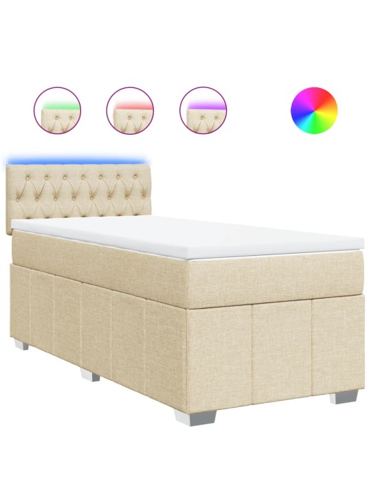 Box spring postel s matrací krémová 80 x 200 cm textil