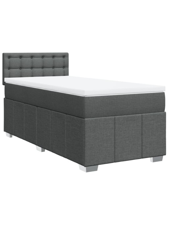 Box spring postel s matrací tmavě šedá 80 x 200 cm textil