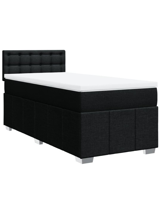 Box spring postel s matrací černá 80 x 200 cm textil