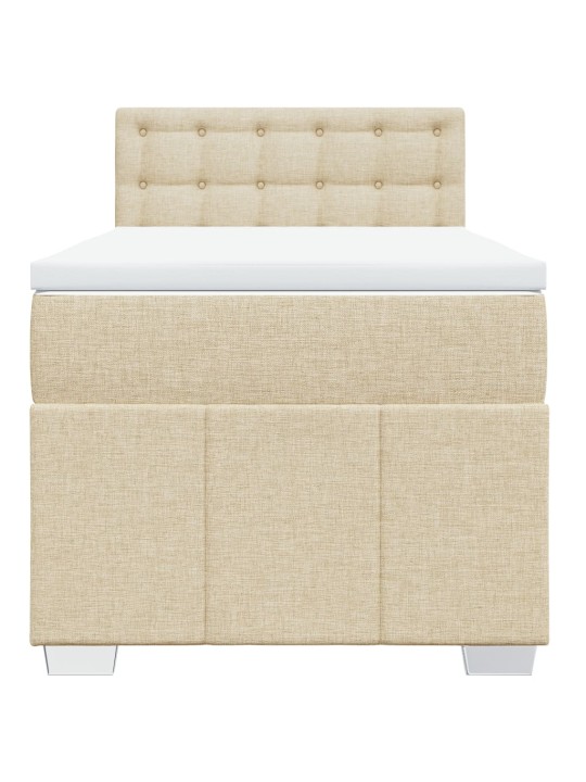 Box spring postel s matrací krémová 80 x 200 cm textil