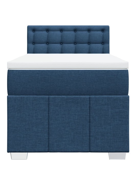 Box spring postel s matrací modrá 80x200 cm textil