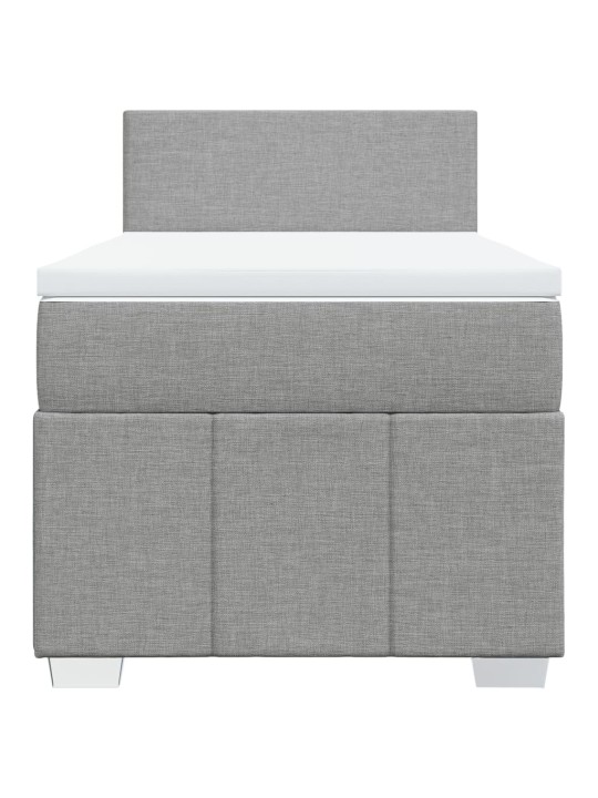 Box spring postel s matrací světle šedá 90x190 cm textil