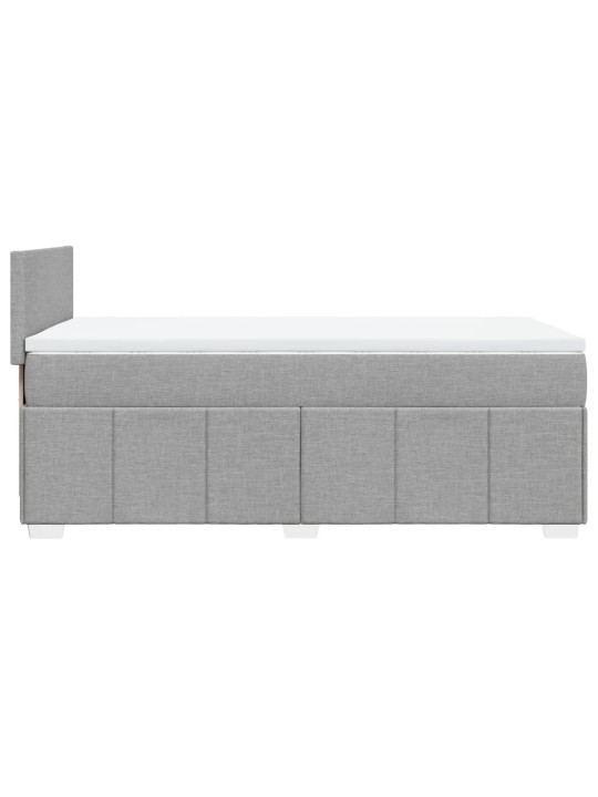 Box spring postel s matrací světle šedá 90x190 cm textil
