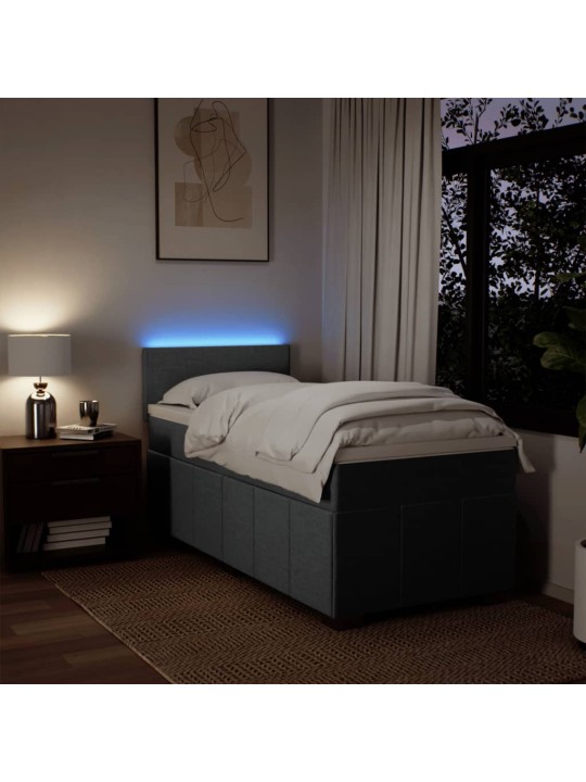 Box spring postel s matrací tmavě šedá 90x190 cm textil