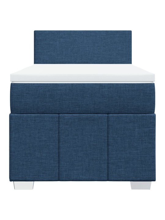 Box spring postel s matrací modrá 90x190 cm textil
