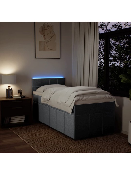 Box spring postel s matrací světle šedá 90x190 cm textil