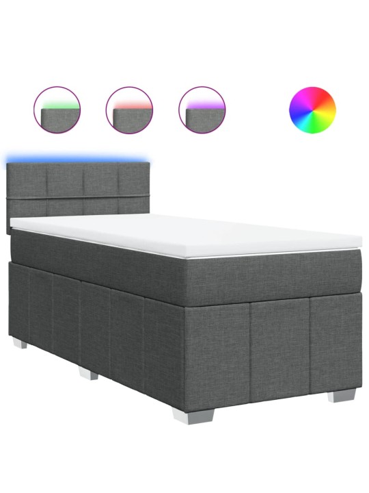 Box spring postel s matrací tmavě šedá 90x190 cm textil
